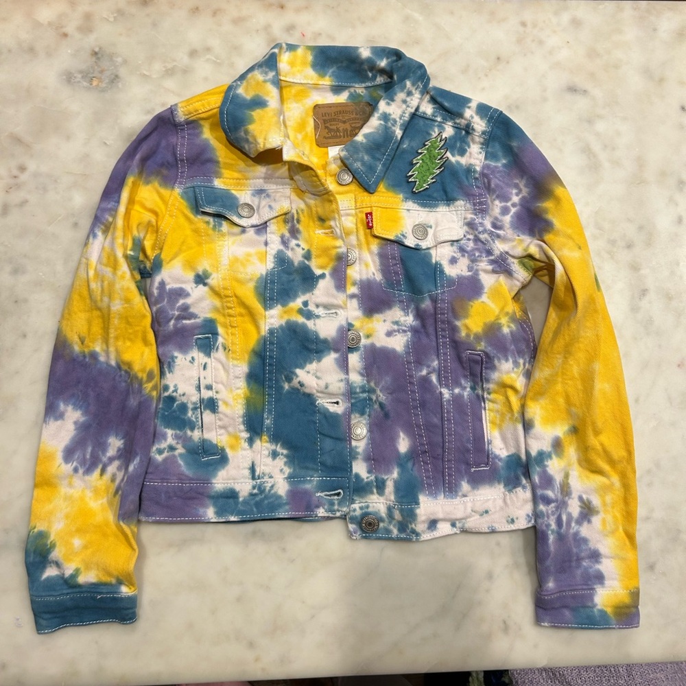 Girl’s Custom Tie-Dye Denim Jacket - Size M